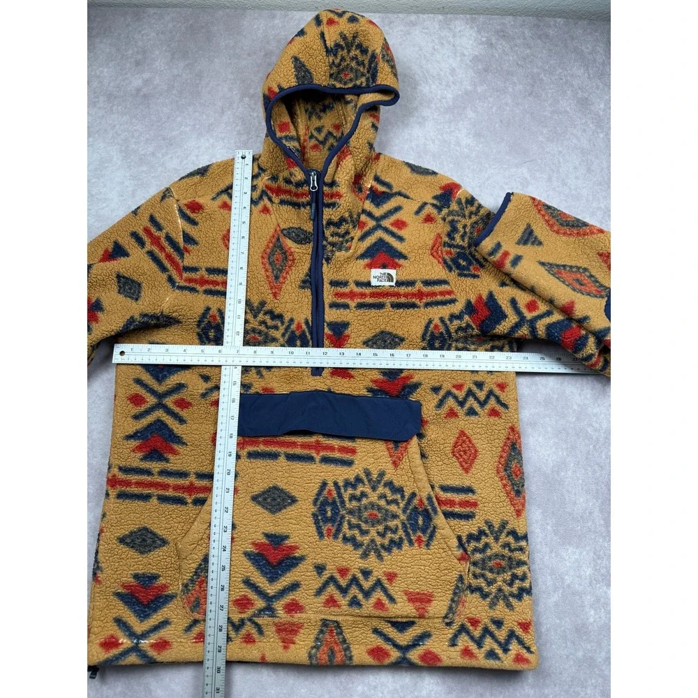 The North Face Men XL* 1/4 Zip Sherpa Fleece Hoodie Southwestern Aztec Yellow